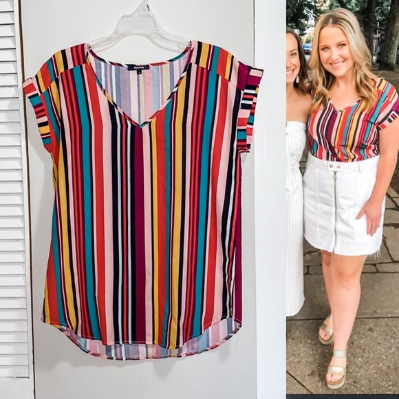 RolyPoly Tops - Worn once! Colorful striped blouse!